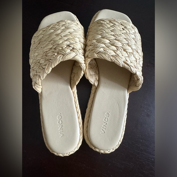 New Vince Women's Rumi Raffia Espadrille Slides size 8 - Picture 2 of 5